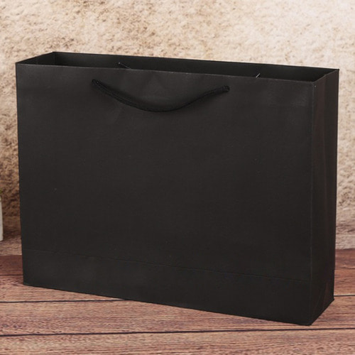 무지 가로형 쇼핑백(블랙) (24x17cm)